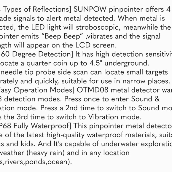 Metal Detector Pinpointer for Adults & Kids, Fully Waterproof - Picture 8 of 8
